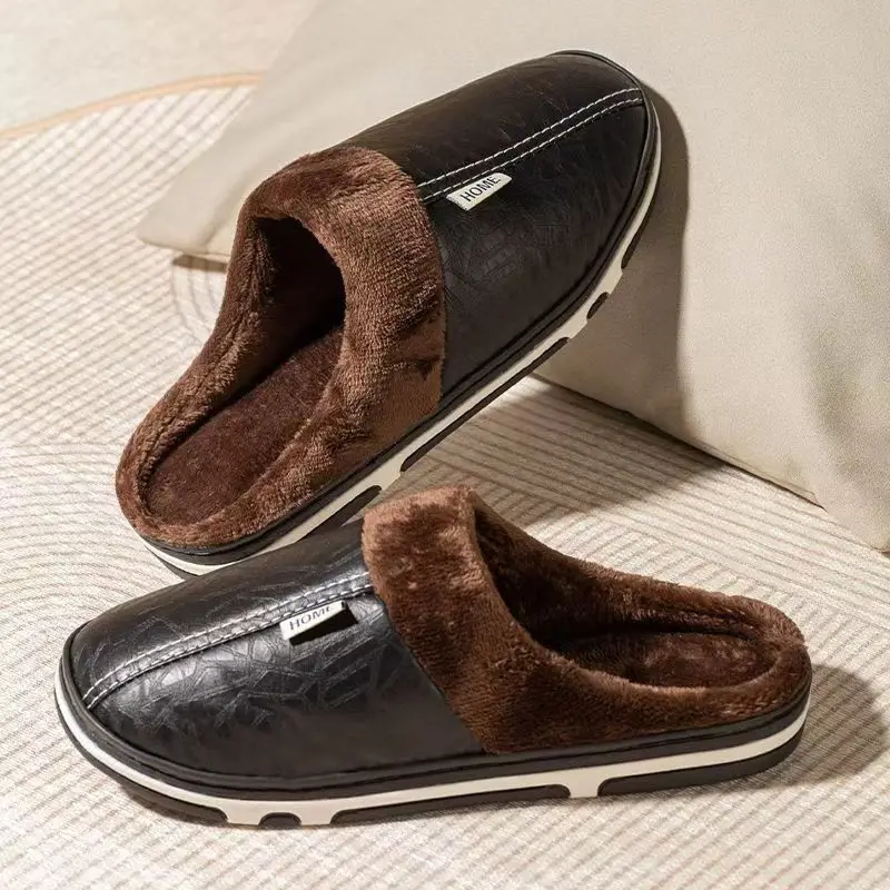 Men Shoes Xxl - Men's Big Size Winter slippers Indoor