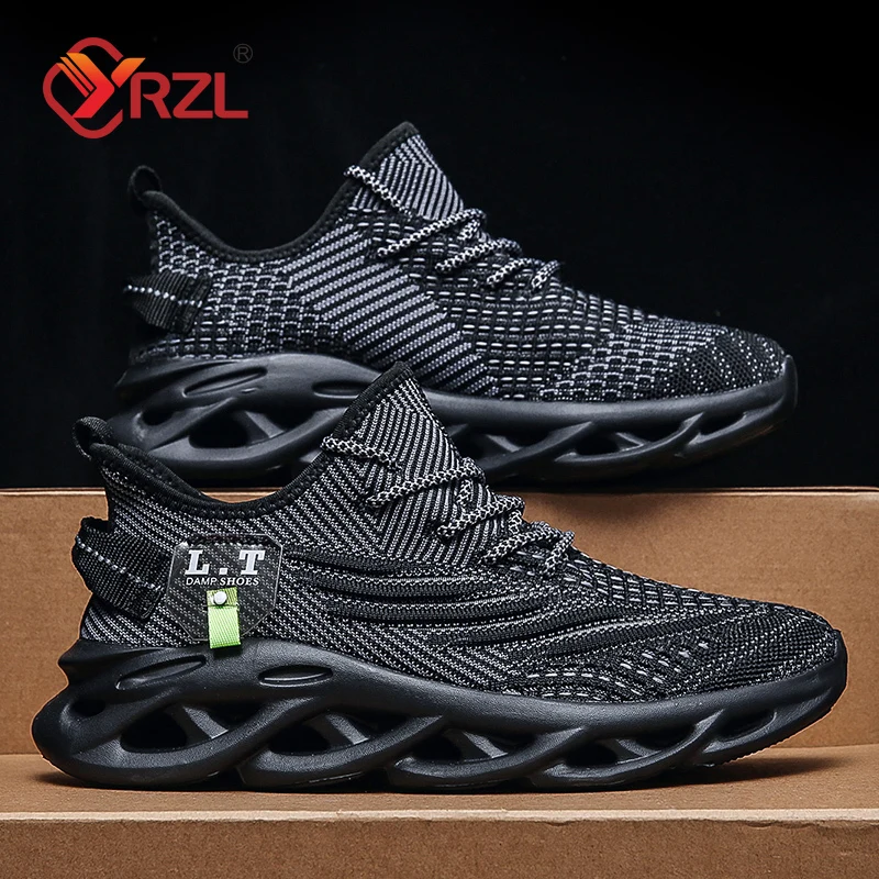 Men Shoes Xxl - YRZL Men Sports Running Black Jogging