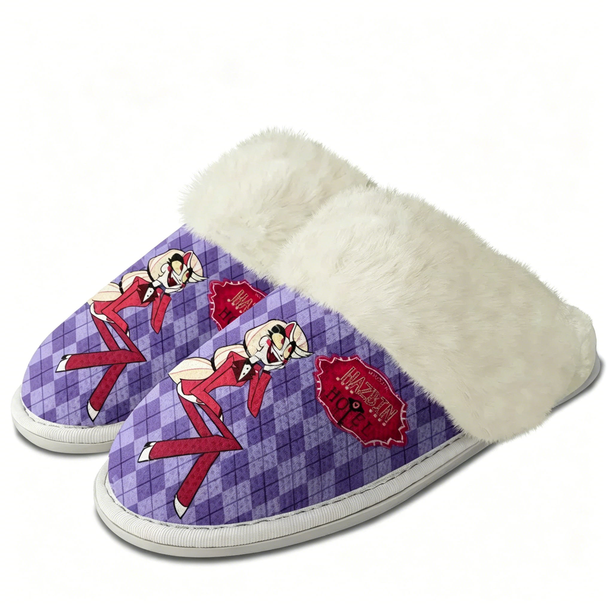 Men'S Shoes Lightweight - H-Hazbin Hotel Plush Slippers Anime Mens