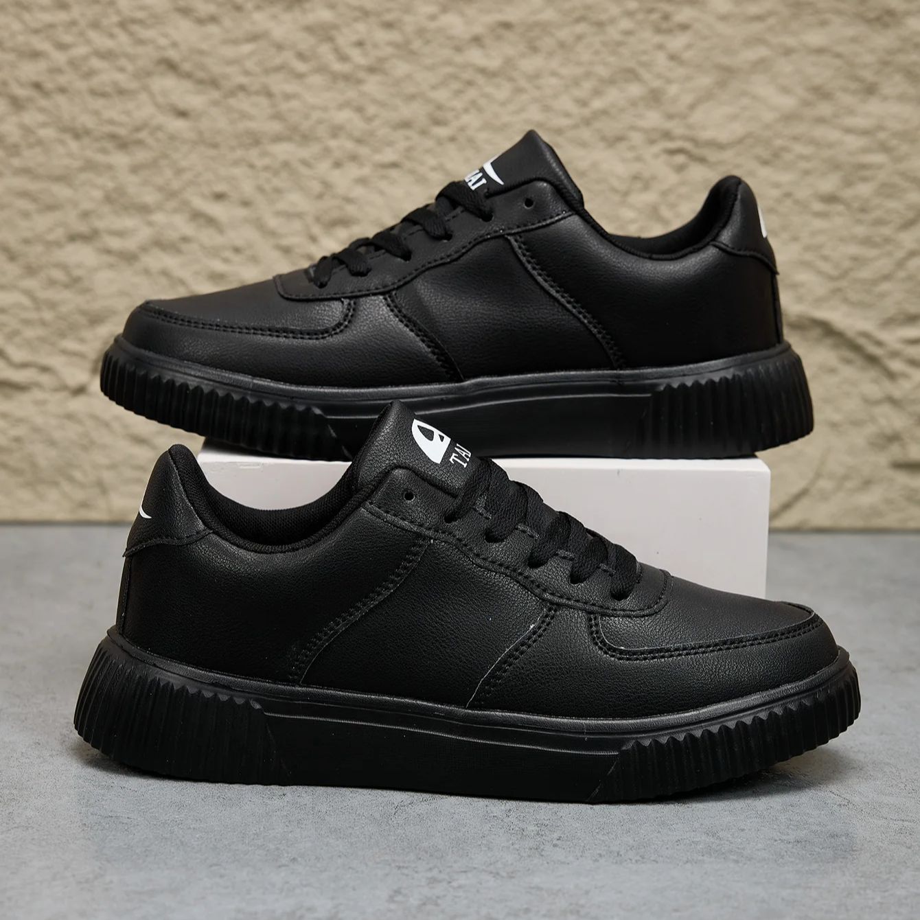 Men Outdoor Leather Shoes Flat - Men'S Shoes Black And White incelemesi ve fiyatı