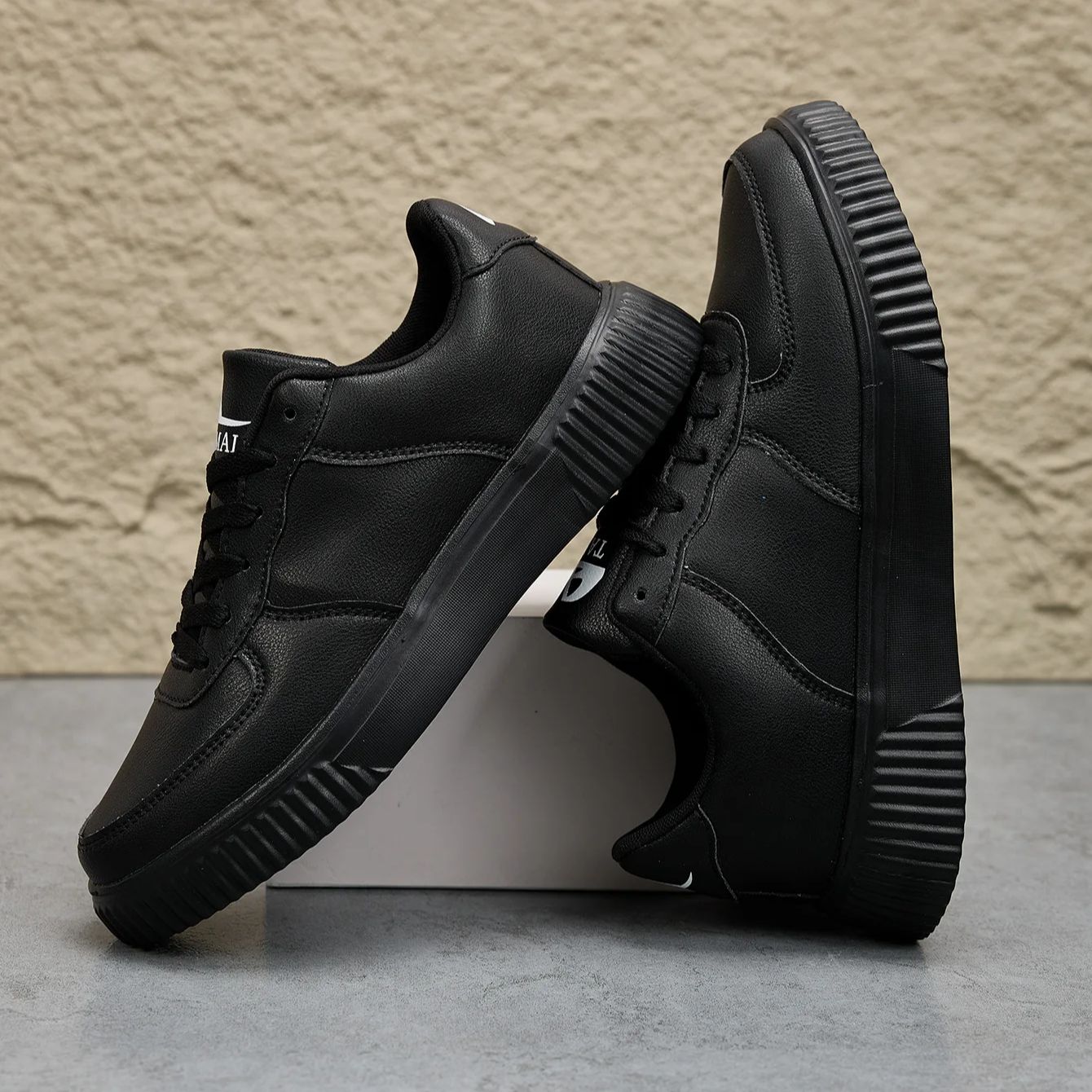 Men Outdoor Leather Shoes Flat - Men'S Shoes Black And White incelemesi ve fiyatı