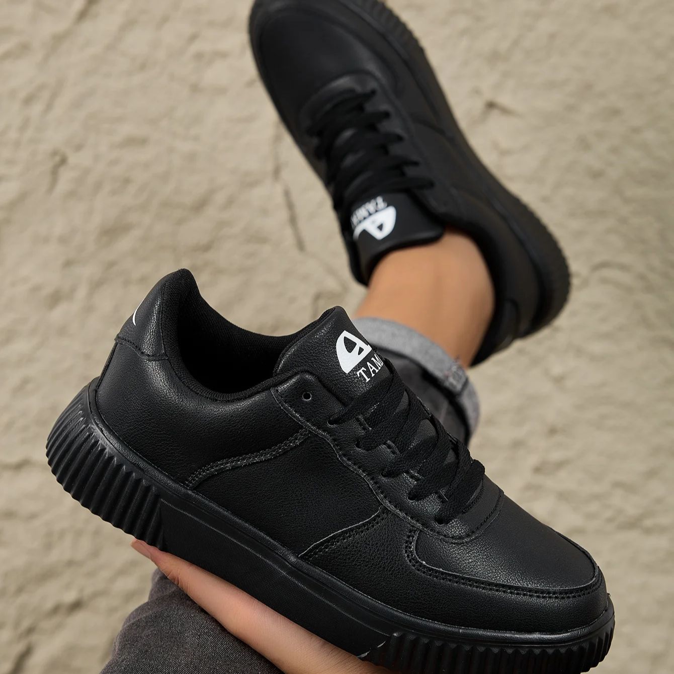 Men Outdoor Leather Shoes Flat - Men'S Shoes Black And White incelemesi ve fiyatı