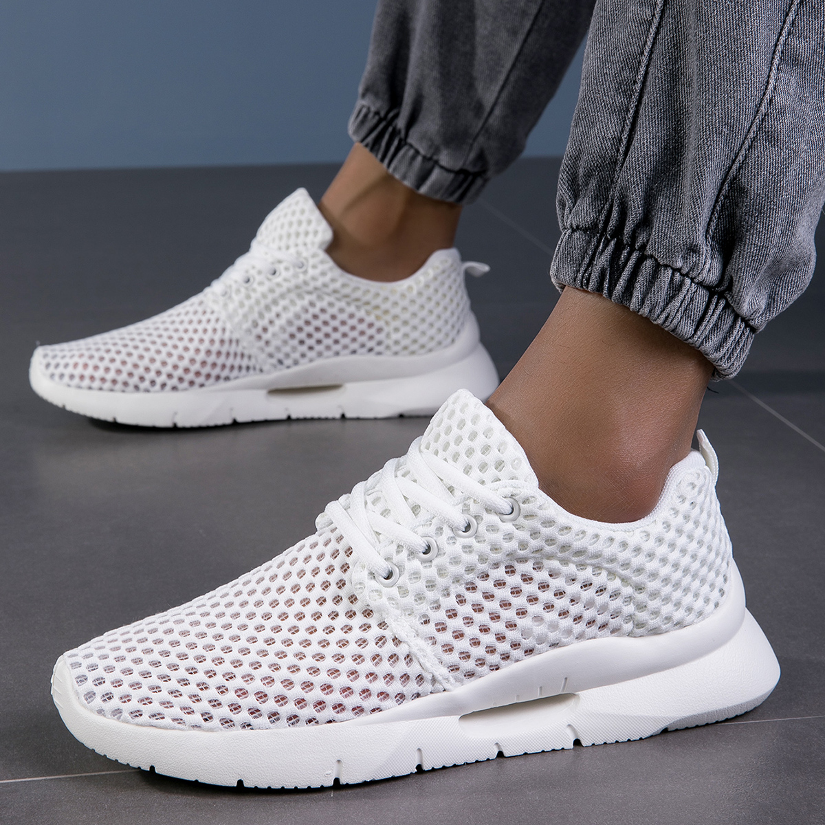 New White Mesh Shoes for Men B - Men'S Shoes Black And White incelemesi ve fiyatı