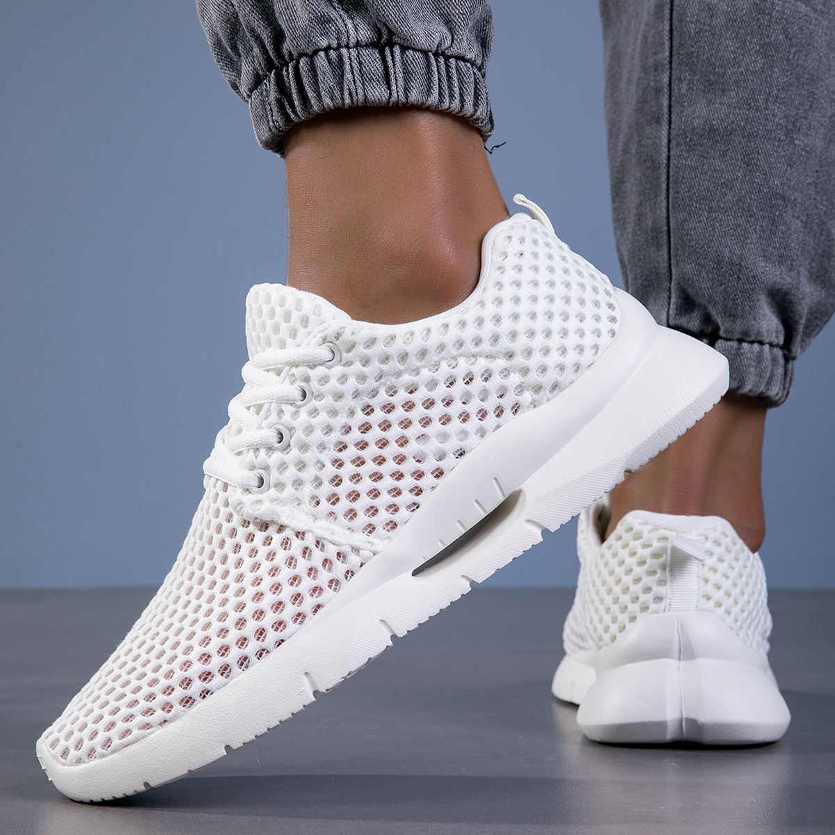 New White Mesh Shoes for Men B - Men'S Shoes Black And White incelemesi ve fiyatı