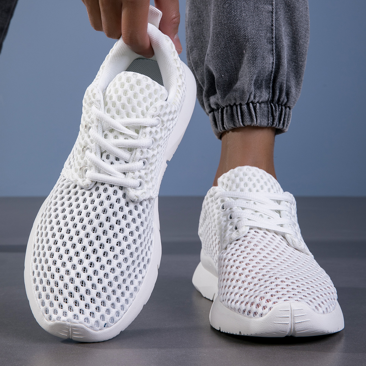New White Mesh Shoes for Men B - Men'S Shoes Black And White incelemesi ve fiyatı