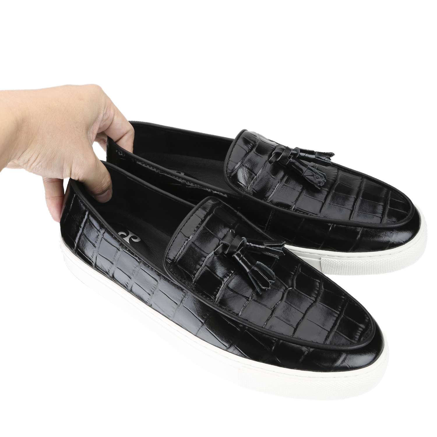 Piergitar New Black Crocodile  - Men'S Shoes Black And White incelemesi ve fiyatı