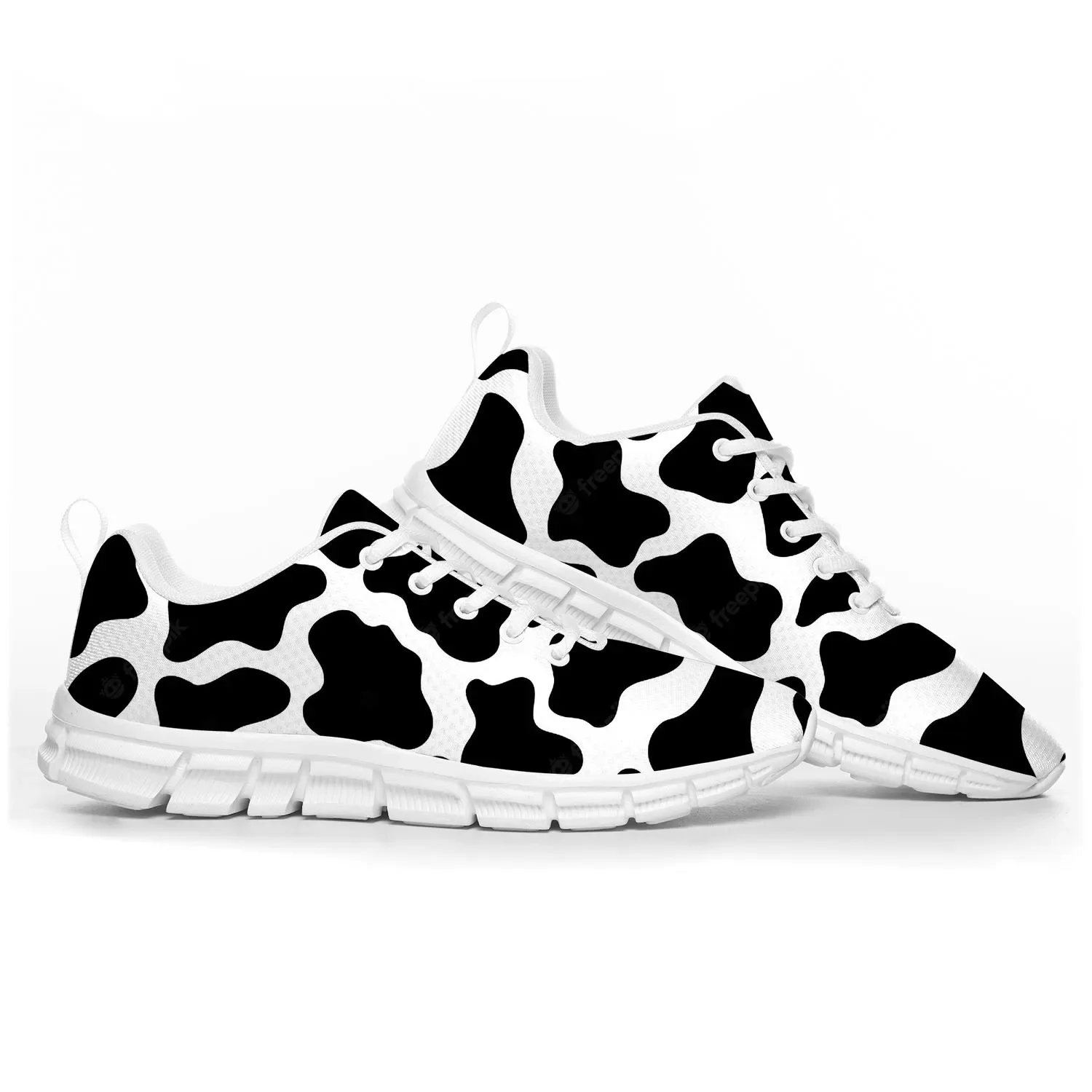 Cow Print 3D Pattern Sports Sh - Men'S Shoes Black And White incelemesi ve fiyatı