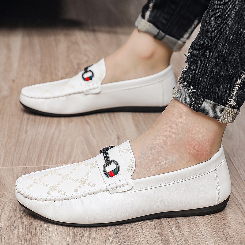 italian PU leather loafers men - Men'S Shoes Black And White incelemesi ve fiyatı
