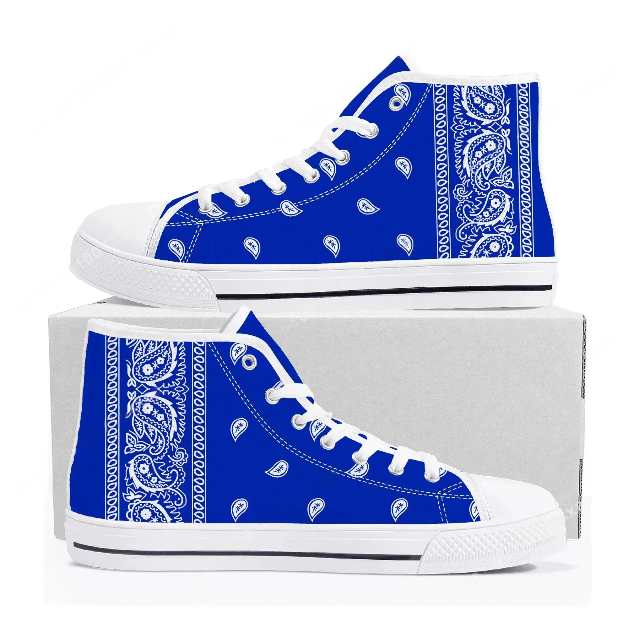 Bandana Paisley High Top Sneak - Men'S Shoes Black And White incelemesi ve fiyatı