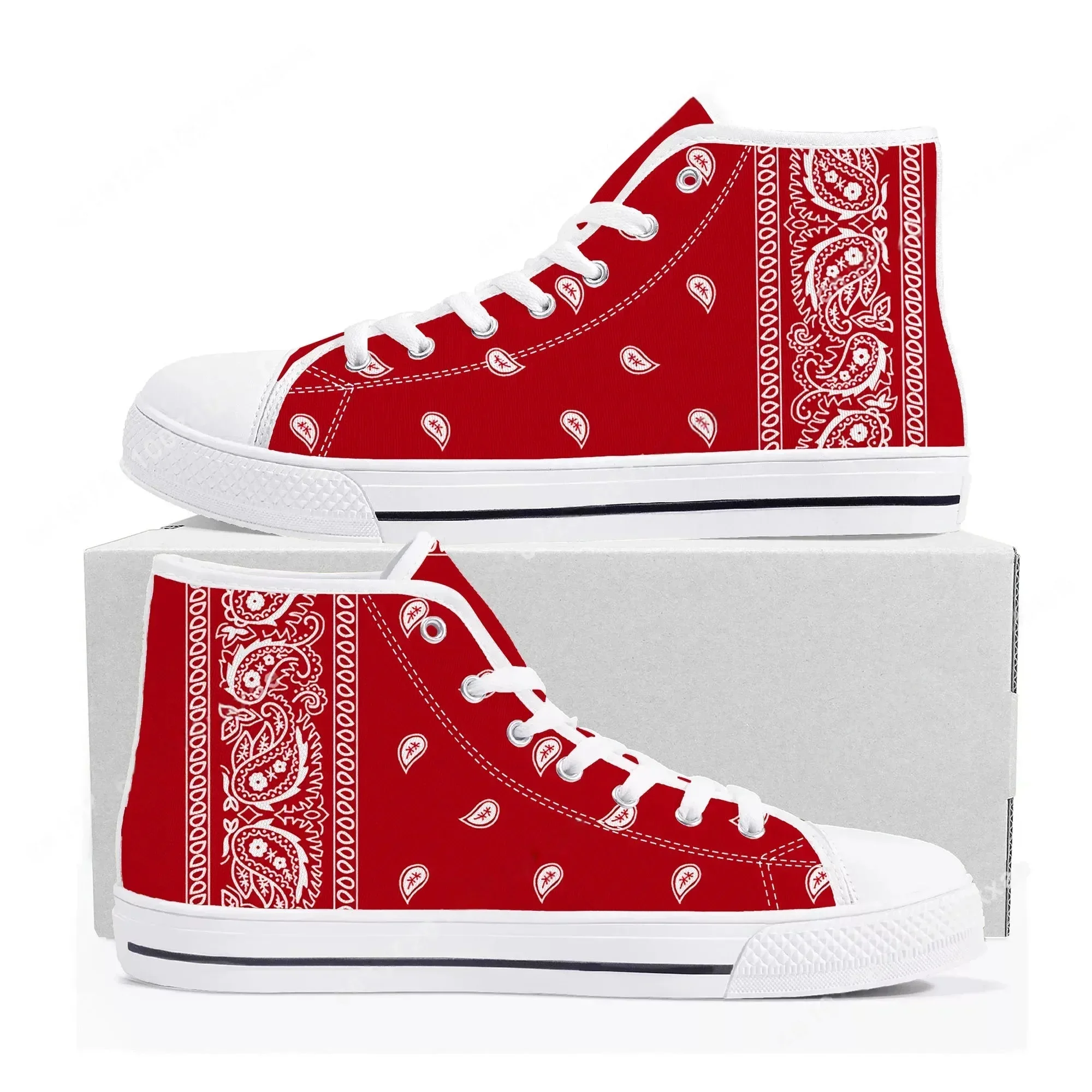 Bandana Paisley High Top Sneak - Men'S Shoes Black And White incelemesi ve fiyatı