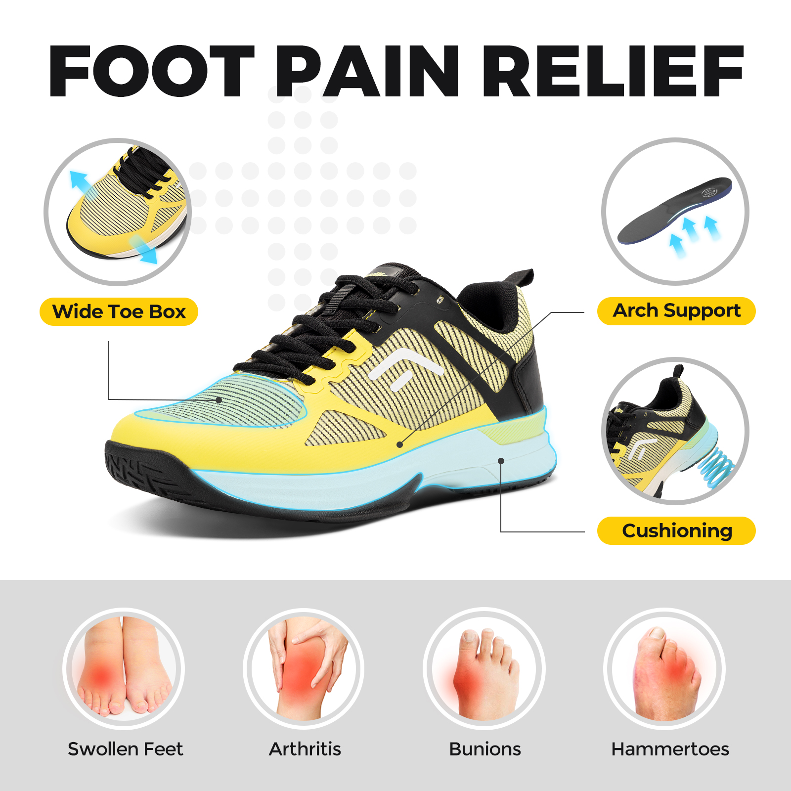 FitVille Wide Pickleball Shoes - Men Shoes Size Chart incelemesi ve fiyatı