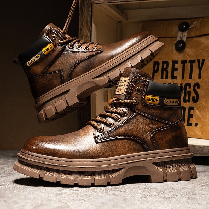 Vintage Men Platform Ankle Boo - Men'S Shoes Business Casual incelemesi ve fiyatı