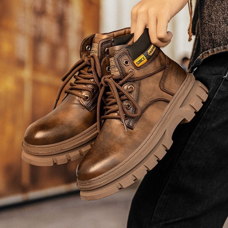 Vintage Men Platform Ankle Boo - Men'S Shoes Business Casual incelemesi ve fiyatı