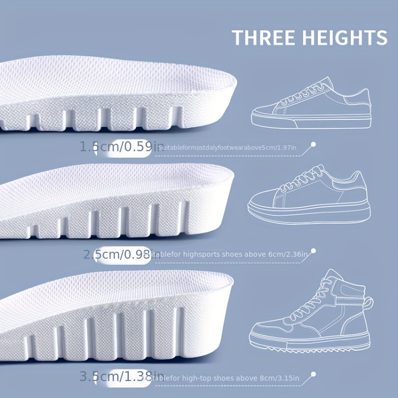 1 Pair New 1.5-3.5cm White Inv - Men Shoes Size Chart incelemesi ve fiyatı