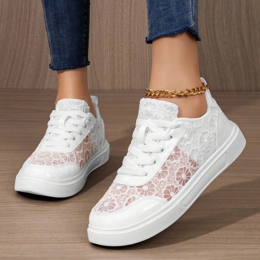 Women's White & Black Mesh Sne - Mesh Trainer Breathable incelemesi ve fiyatı