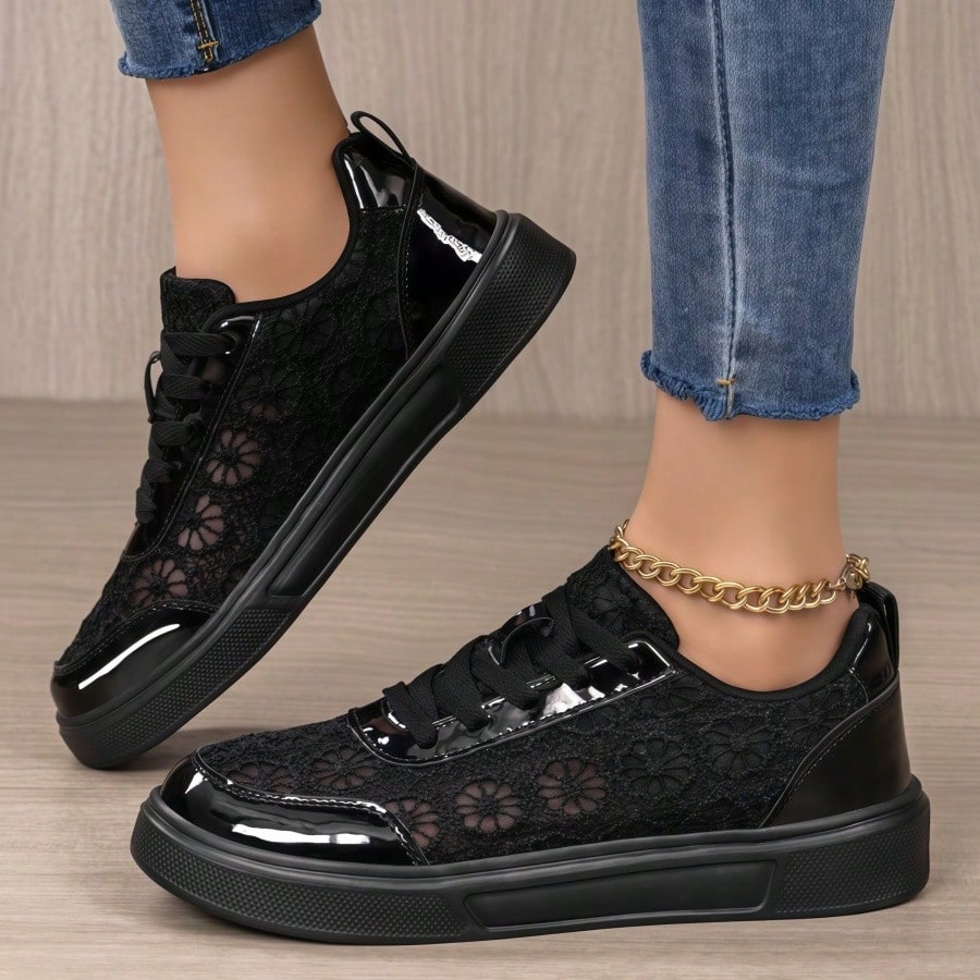 Women's White & Black Mesh Sne - Mesh Trainer Breathable incelemesi ve fiyatı