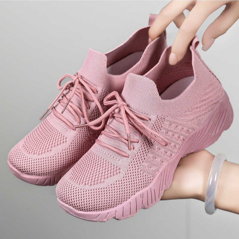 Women Solid Flying Weave Sneak - Mesh Trainer Breathable incelemesi ve fiyatı