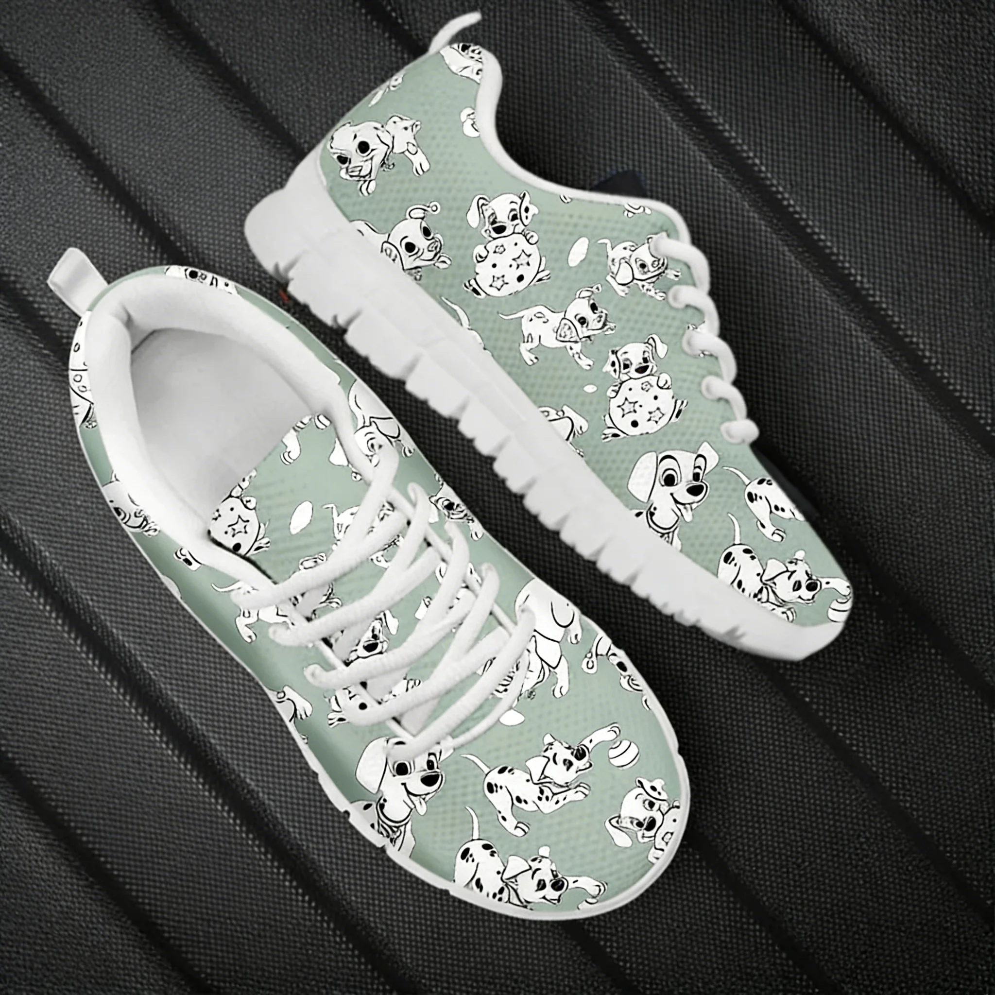 Dalmatian Dog Cute Pattern Wom - Men'S Shoes Black And White incelemesi ve fiyatı