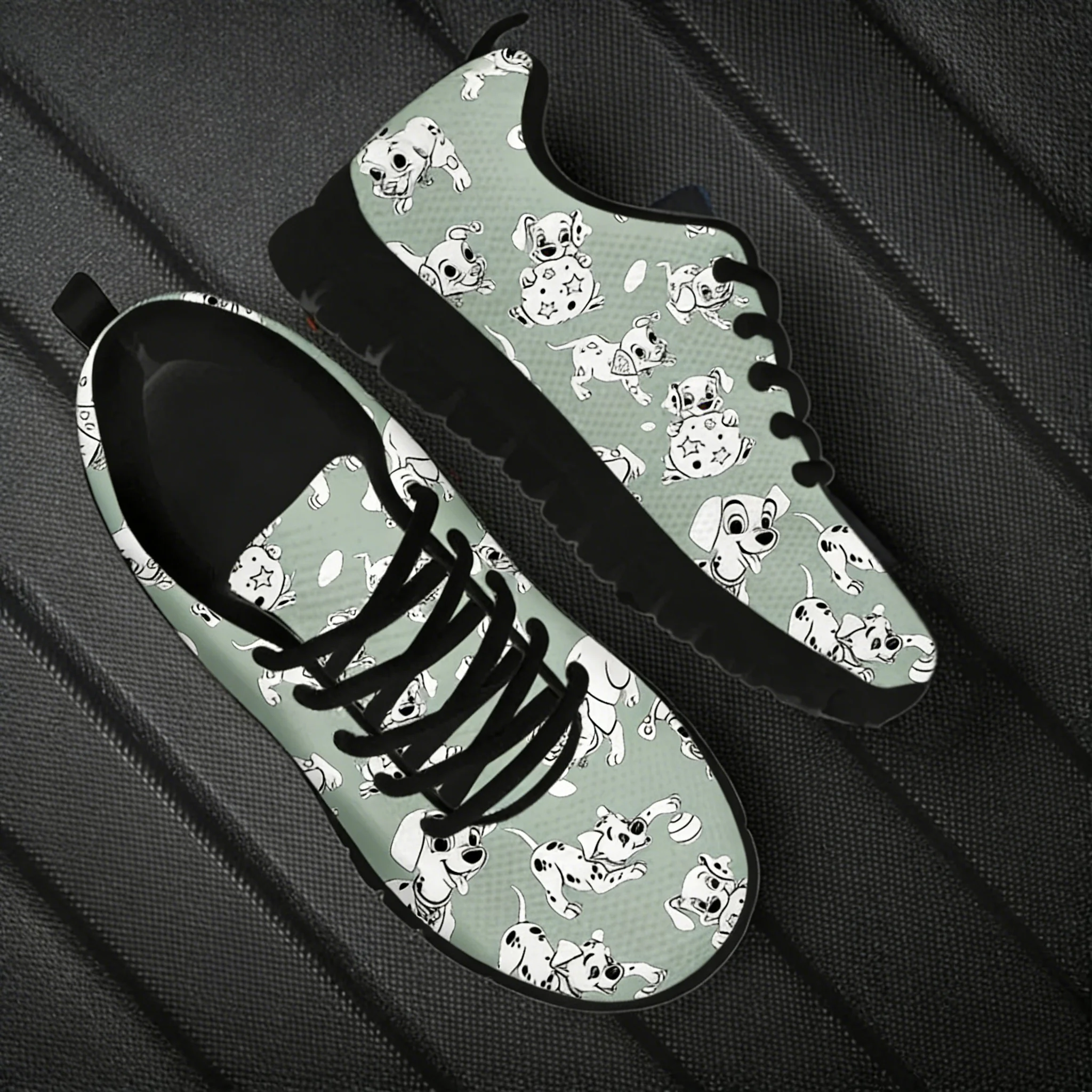 Dalmatian Dog Cute Pattern Wom - Men'S Shoes Black And White incelemesi ve fiyatı