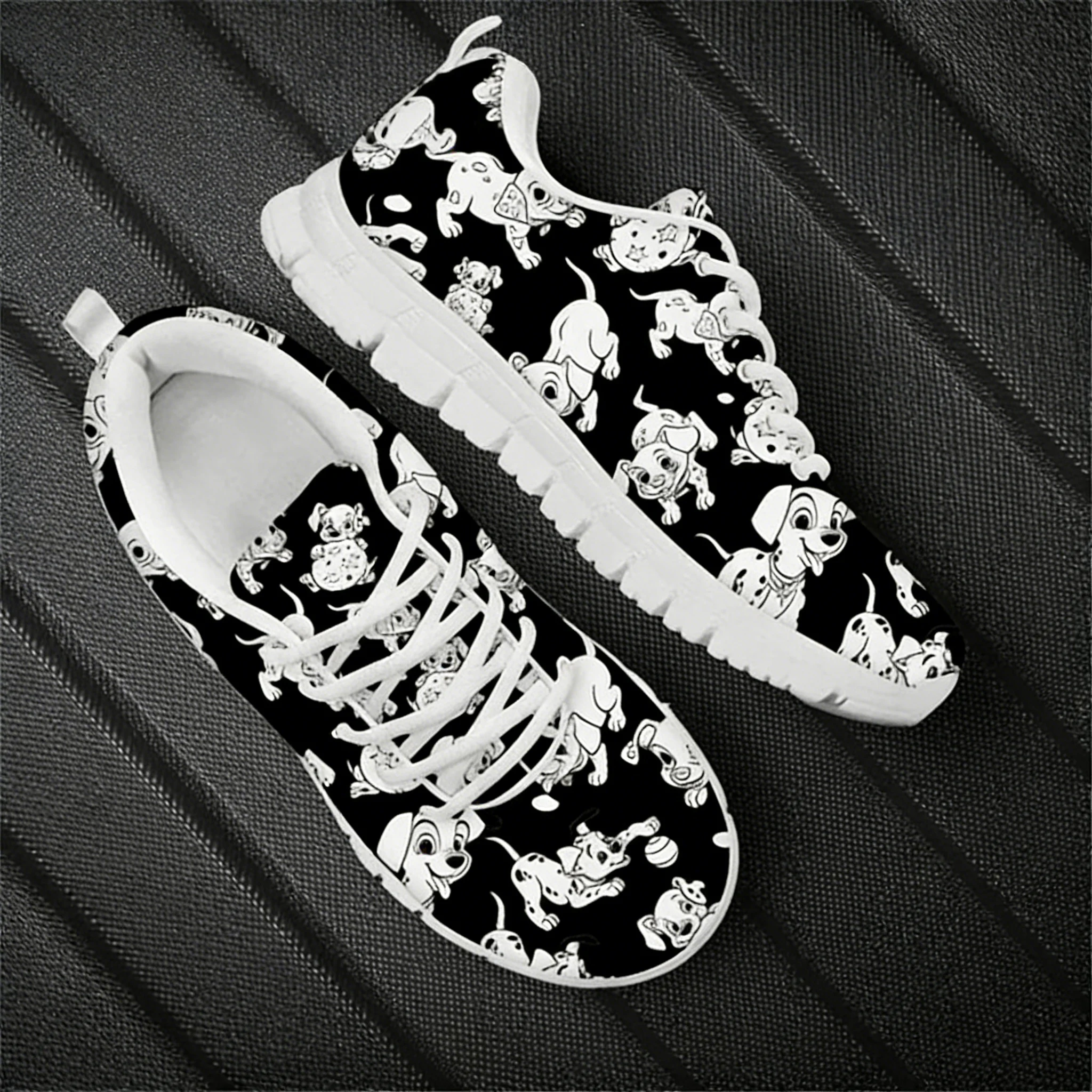 Dalmatian Dog Cute Pattern Wom - Men'S Shoes Black And White incelemesi ve fiyatı