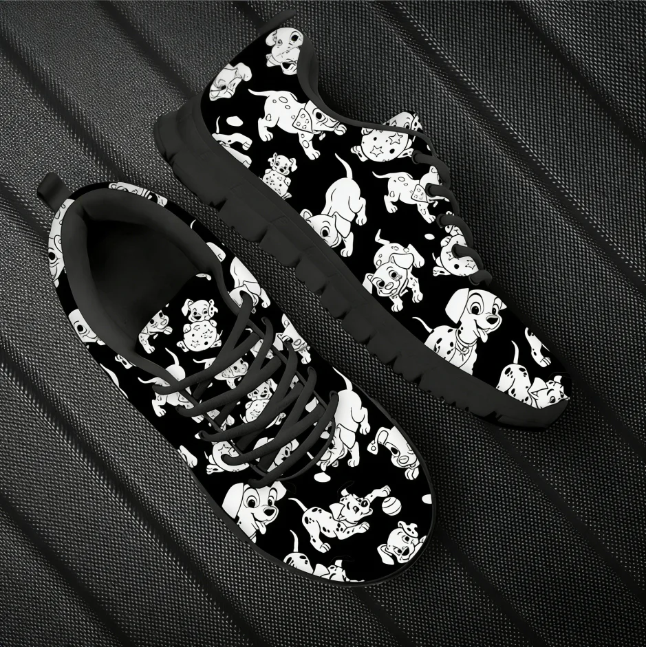 Dalmatian Dog Cute Pattern Wom - Men'S Shoes Black And White incelemesi ve fiyatı