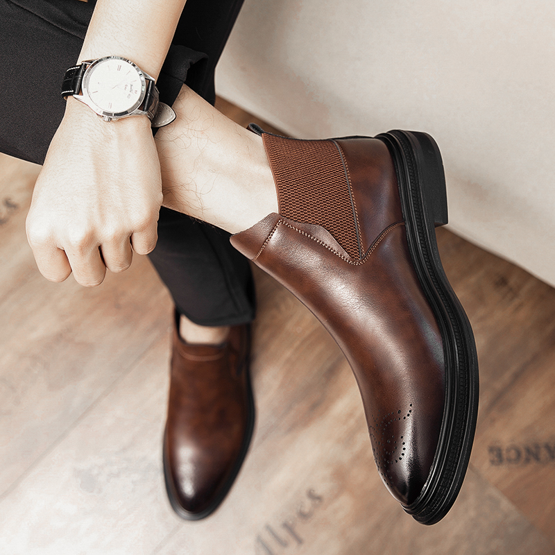 High-top leather shoes are ver - Men'S Shoes Business Casual incelemesi ve fiyatı