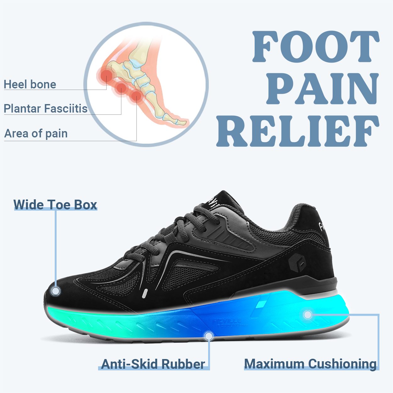 Fittington Walking Shoes For M - Men'S Shoes For Wide Feet incelemesi ve fiyatı