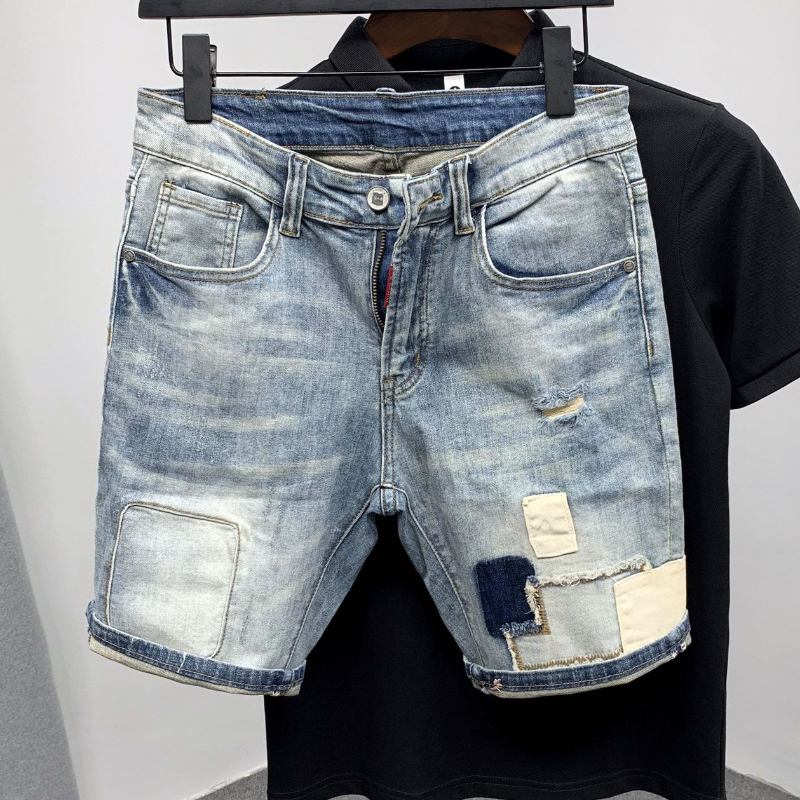 Straight Male Denim Shorts Rip - Men Shoes Xxl incelemesi ve fiyatı