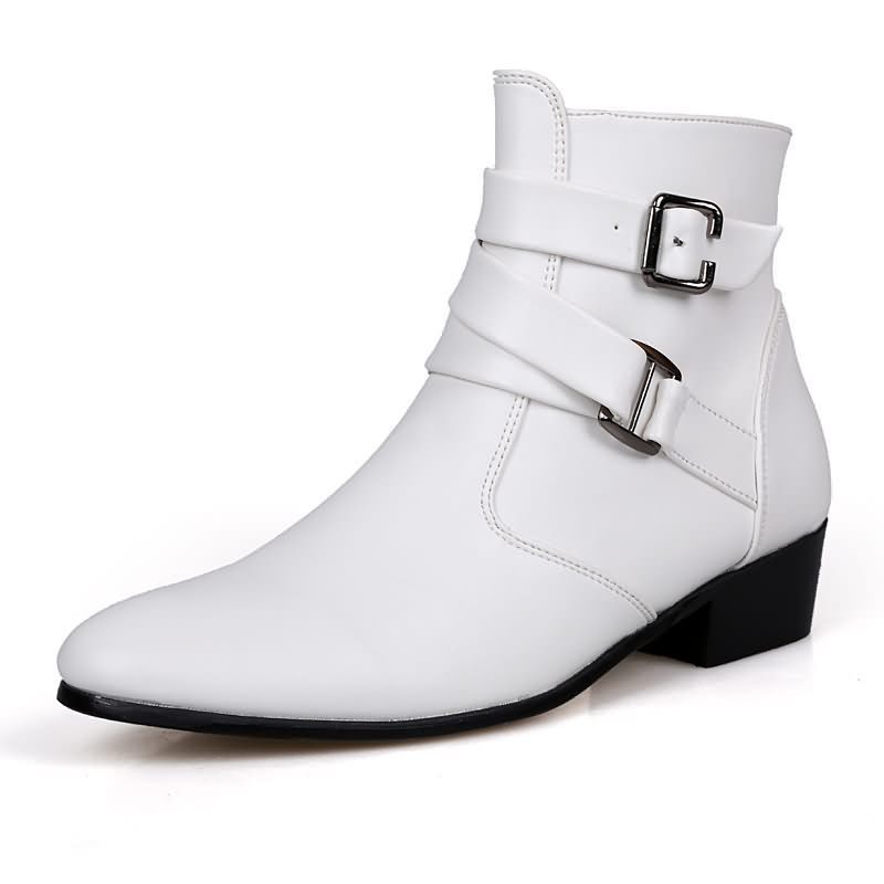 Luxury Men Boots Leather Chels - Men'S Shoes Black And White incelemesi ve fiyatı