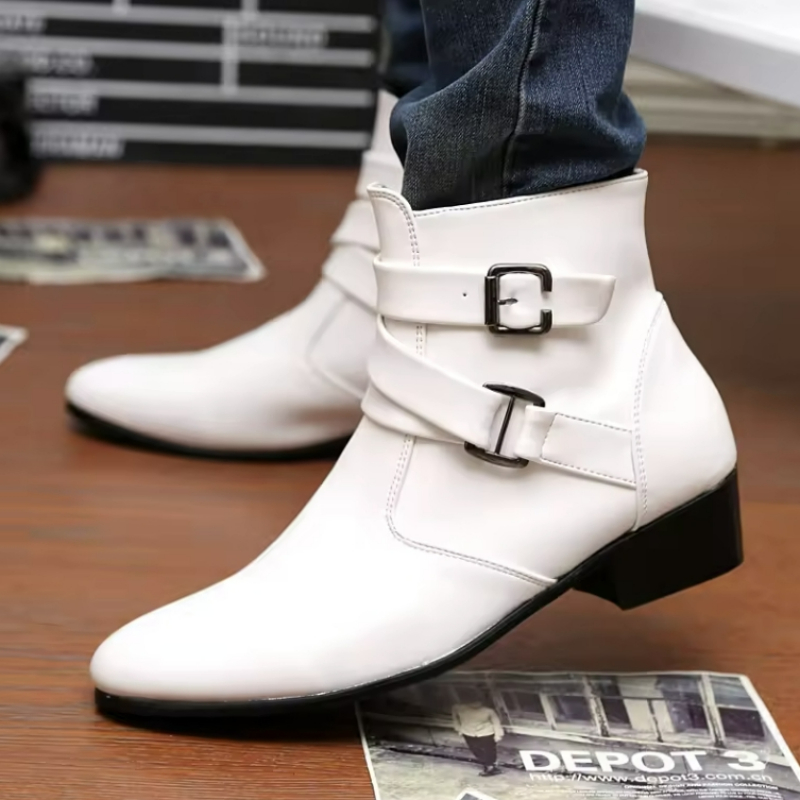 Luxury Men Boots Leather Chels - Men'S Shoes Black And White incelemesi ve fiyatı
