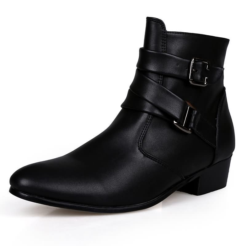 Luxury Men Boots Leather Chels - Men'S Shoes Black And White incelemesi ve fiyatı