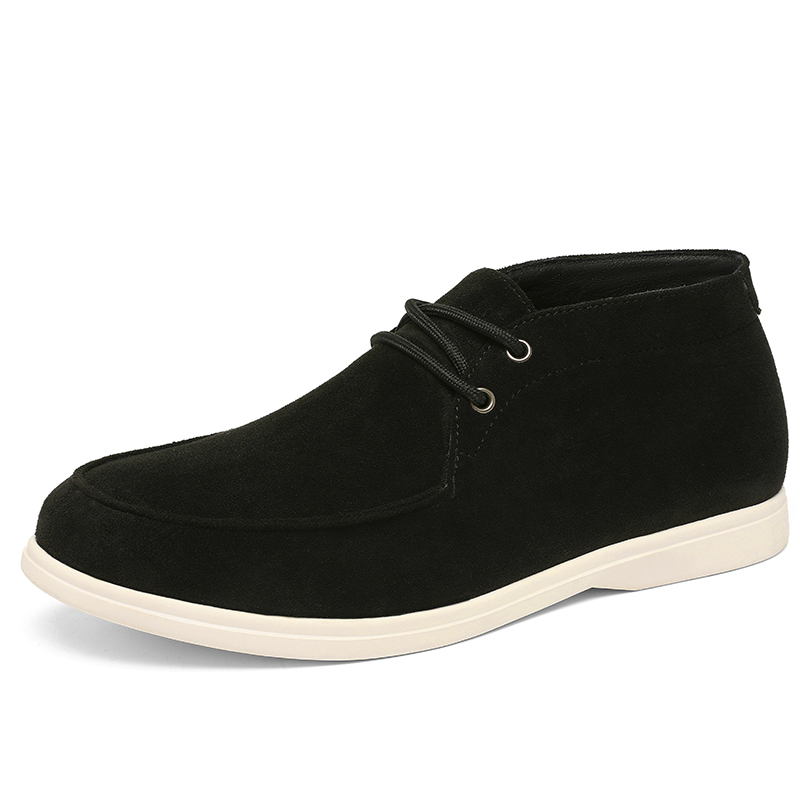 Classic British Style Suede Le - Men'S Shoes Black And White incelemesi ve fiyatı