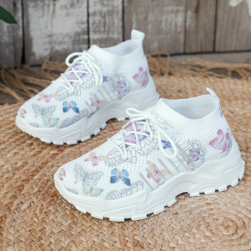 Women Butterfly Print Mesh Sne - Mesh Trainer Breathable incelemesi ve fiyatı