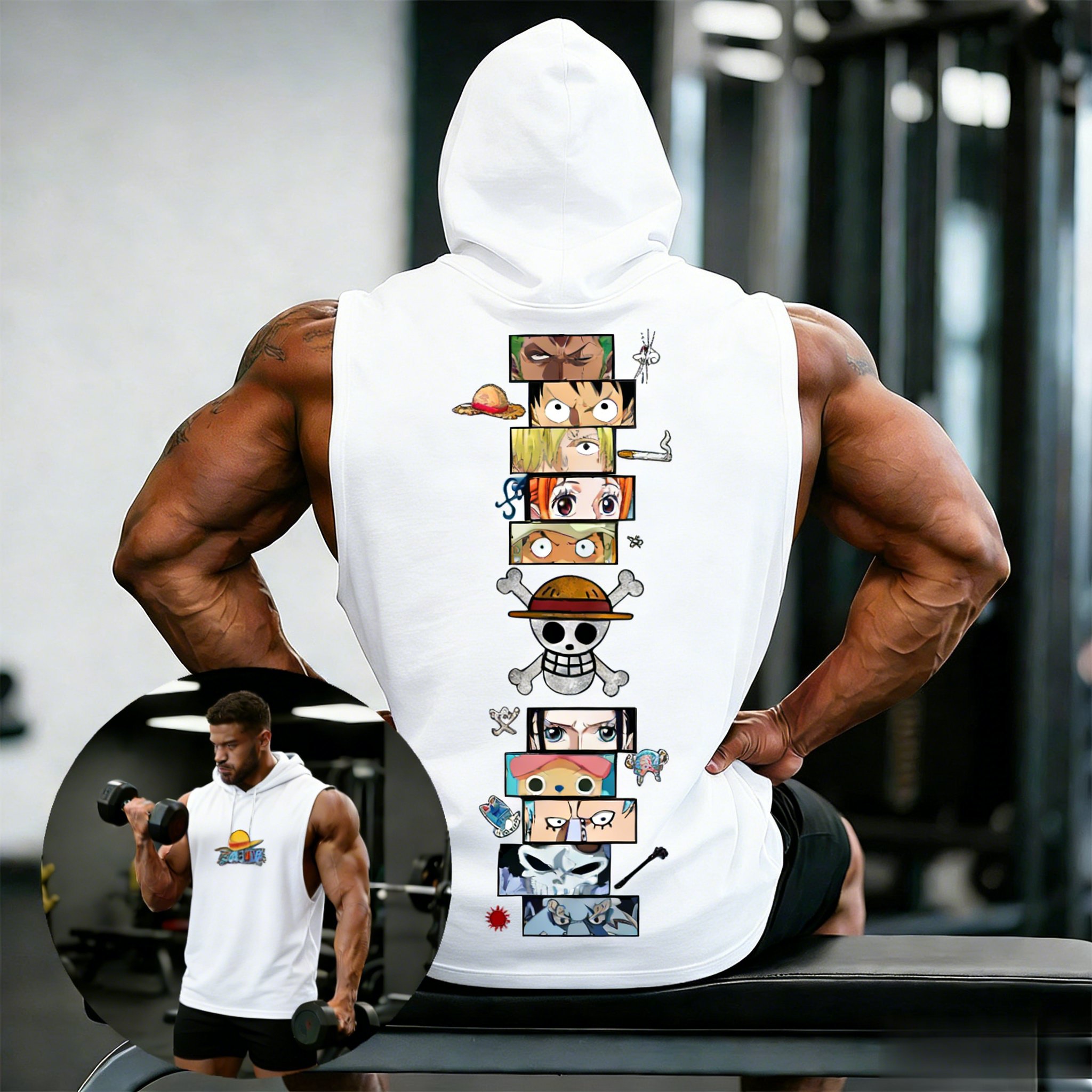 One Piece Anime Hoodie Sleevel - Men Shoes Japan incelemesi ve fiyatı
