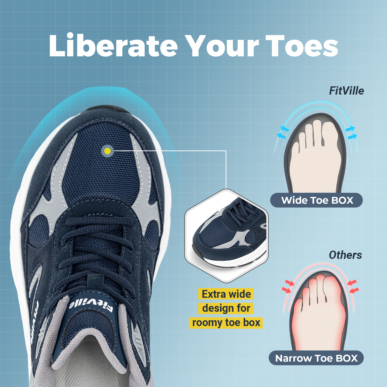FitVille Newest Walking Shoes  - Men'S Shoes For Wide Feet incelemesi ve fiyatı